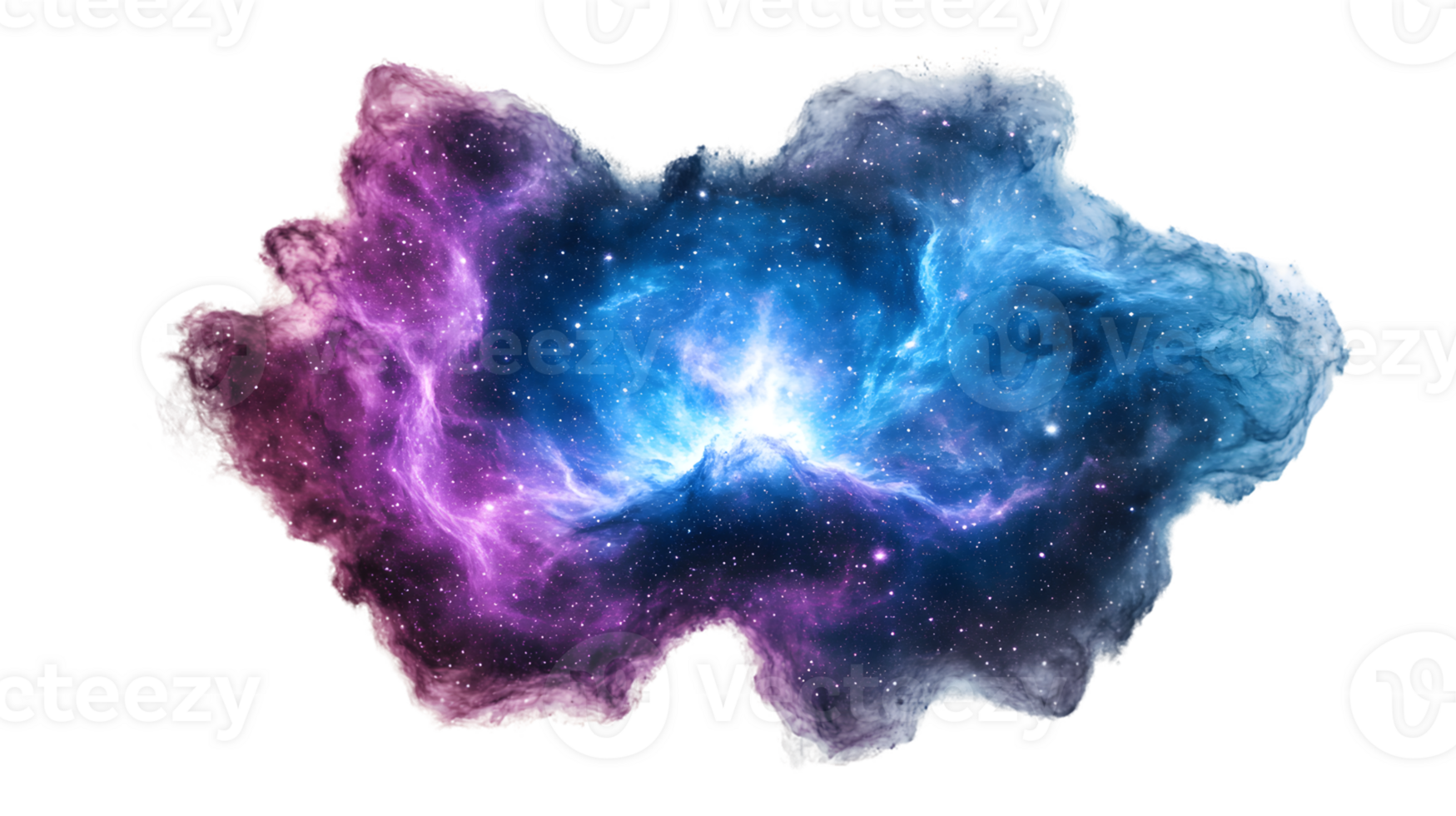 Colorful nebula in cosmic space with vibrant hues of purple and blue clouds intertwined with twinkling stars evoking the beauty of celestial phenomena png