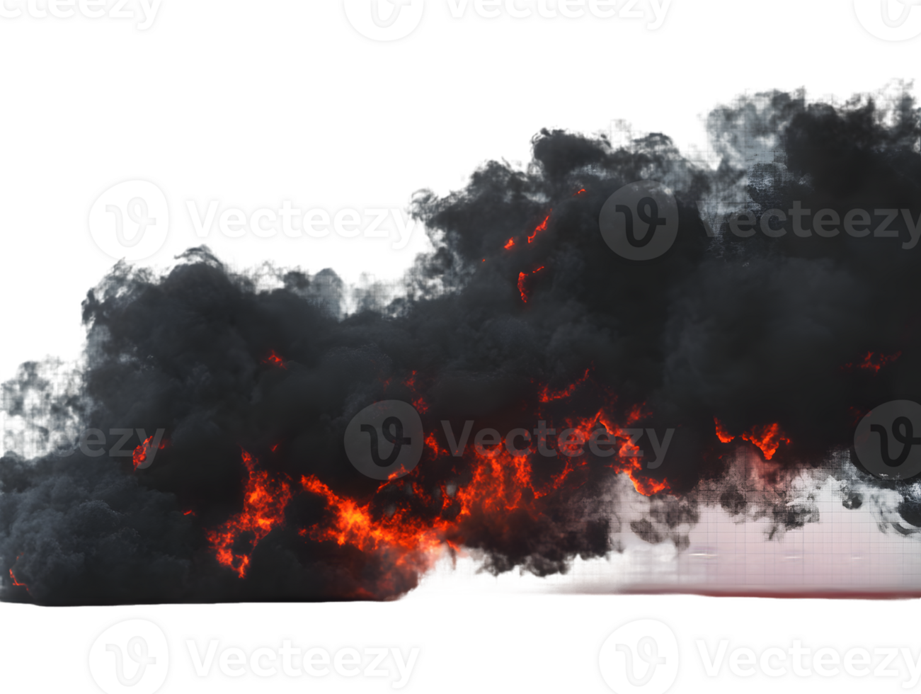 Dramatic scene with dark smoke billowing into the sky while fiery orange glow creates intense contrast, indicating powerful fire or explosion png