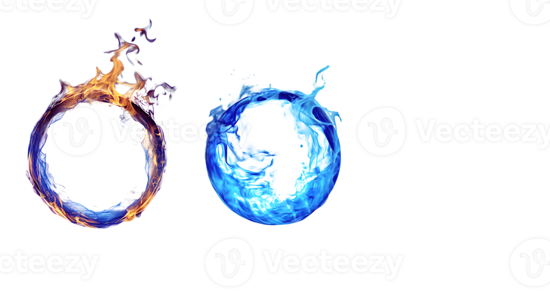 Dynamic display of fire and water elements merging in a vibrant and energetic visual spectacle showcasing the captivating contrast between heat and coolness. png