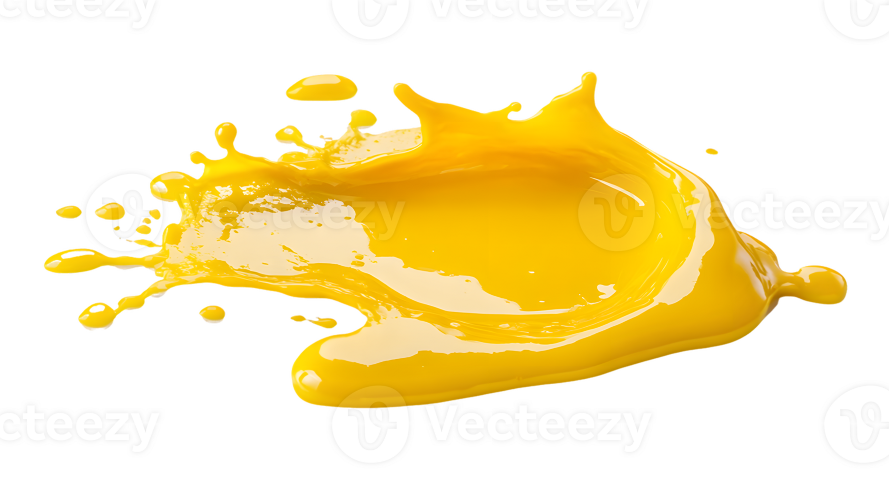 Dynamic splash of vibrant yellow paint creating an energetic and creative atmosphere filled with artistic expression and motion. png