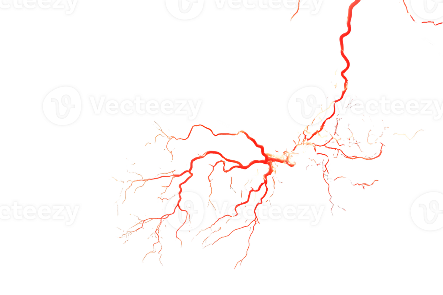 Intricate network of vivid red and white lines resembling neural pathways or electric currents conveying dynamic energy png