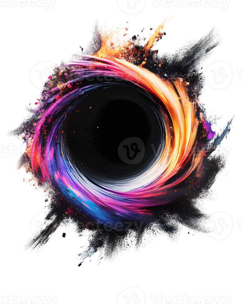 Vibrant and dynamic swirl of colors creating a sense of motion and depth png