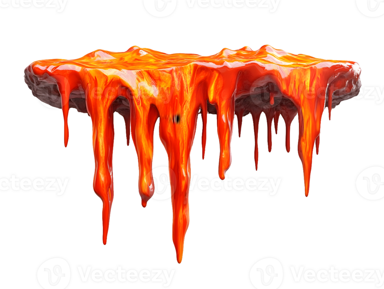Abstract Molten Lava Formation Dripping with Fiery Hues png
