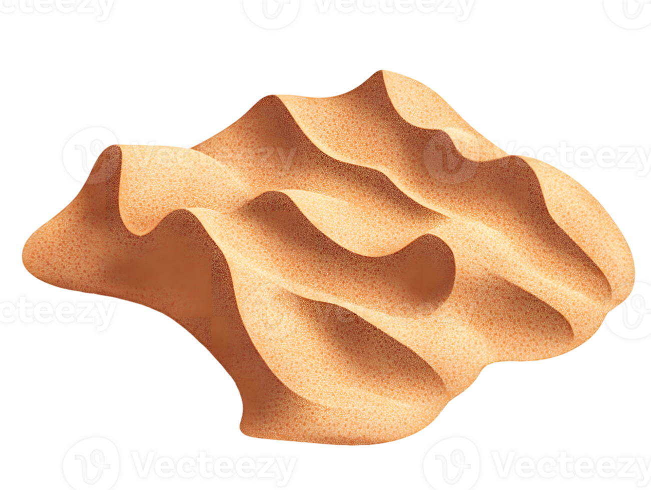 Abstract Sand Dune Illustration with Smooth Beige and Brown Texture png