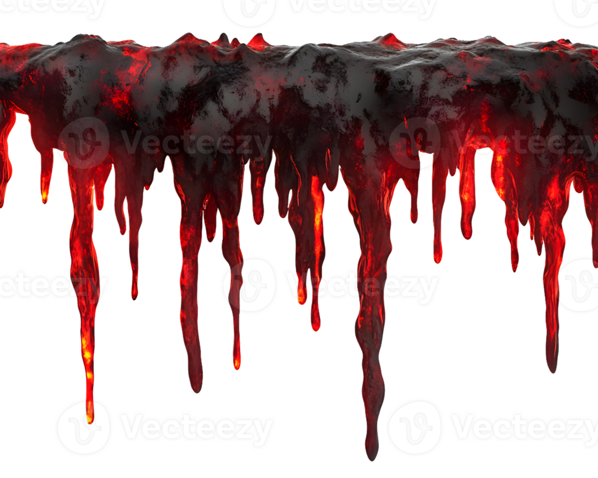 Abstract fiery lava flow texture with dripping molten rock png