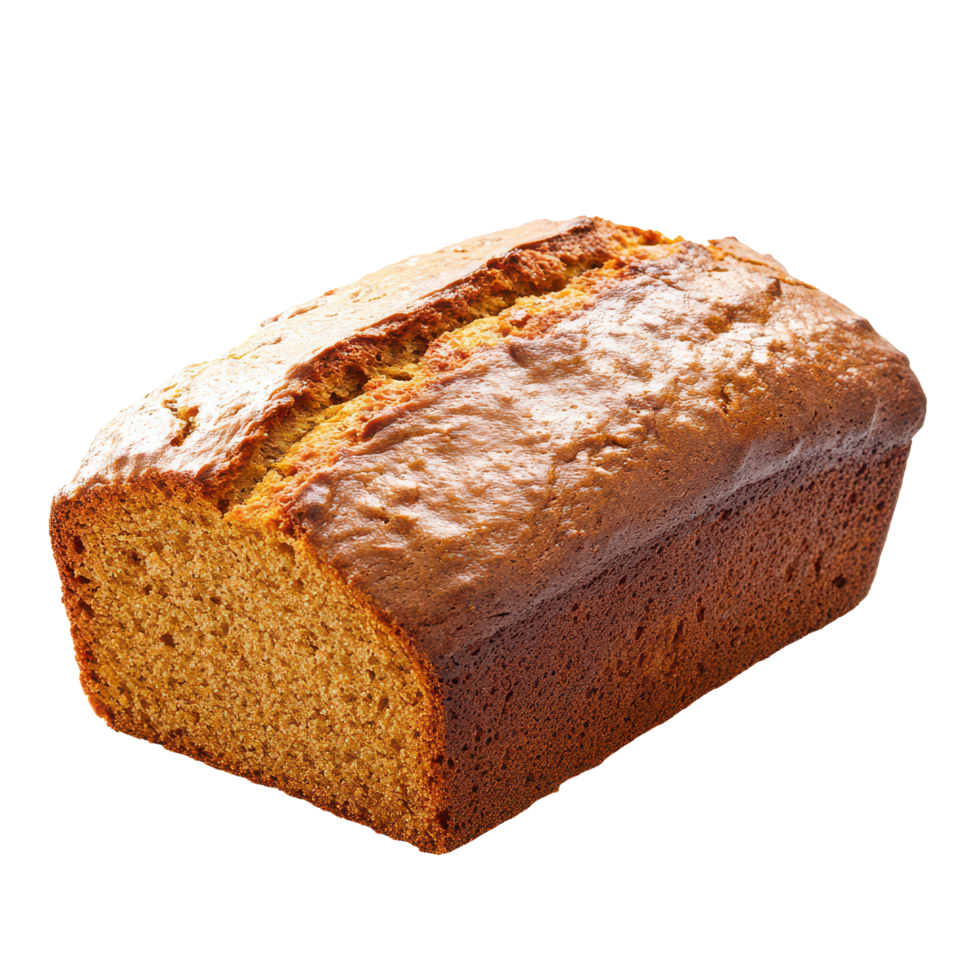 Delicious homemade banana bread isolated on a bright transparent background, perfect for any baking enthusiast, Banana bread isolated on transparent background png