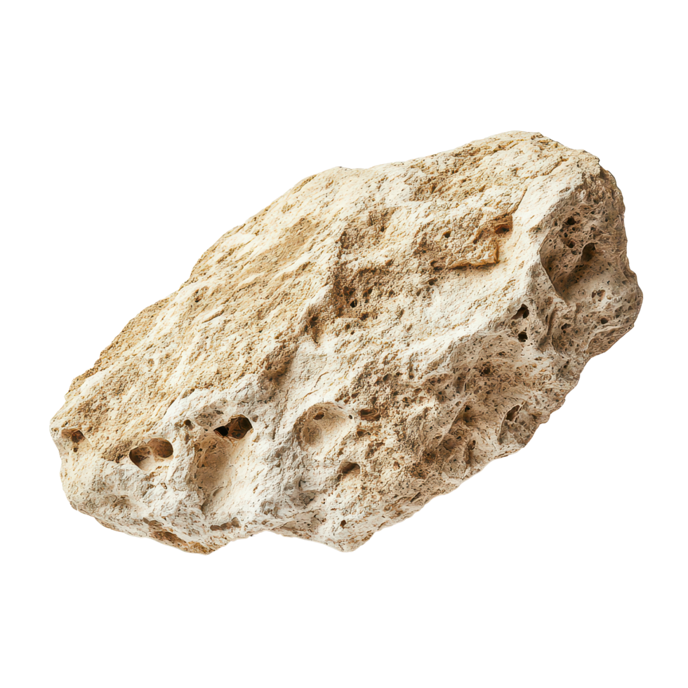 Beige desert rock isolated on a transparent background with unique textures and shapes, Beige desert rock isolated on transparent background png