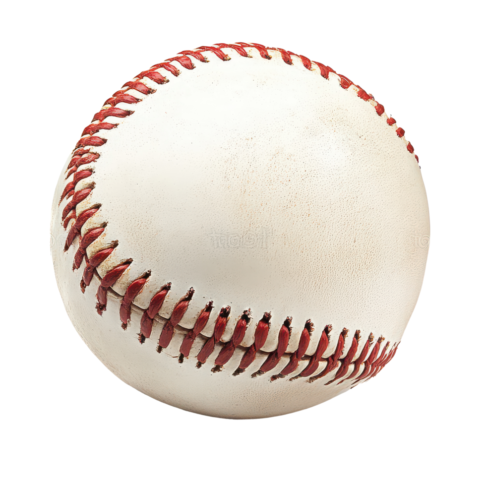 A classic baseball on a clean transparent background showcasing its stitching and details in a simple and clear manner, Baseball isolated on transparent background png