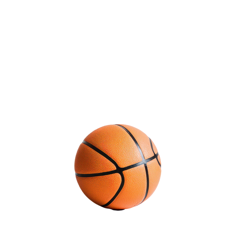 A bright orange basketball resting on a plain transparent background for a clean and minimalistic visual presentation, basket ball on transparent background png