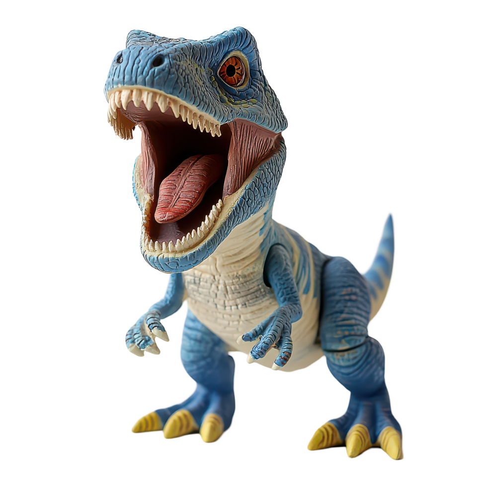 A colorful toy dinosaur with an open mouth, perfect for playful adventures on a transparent background, A Playful Toy Dinosaur with Open Mouth, transparent background. png
