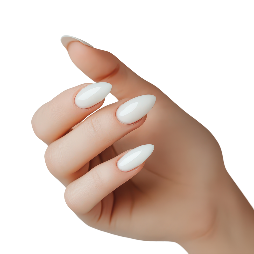 A woman s hand showcasing a stunning manicure against a light background, A woman s hand with a beautiful manicure, transparent background. png