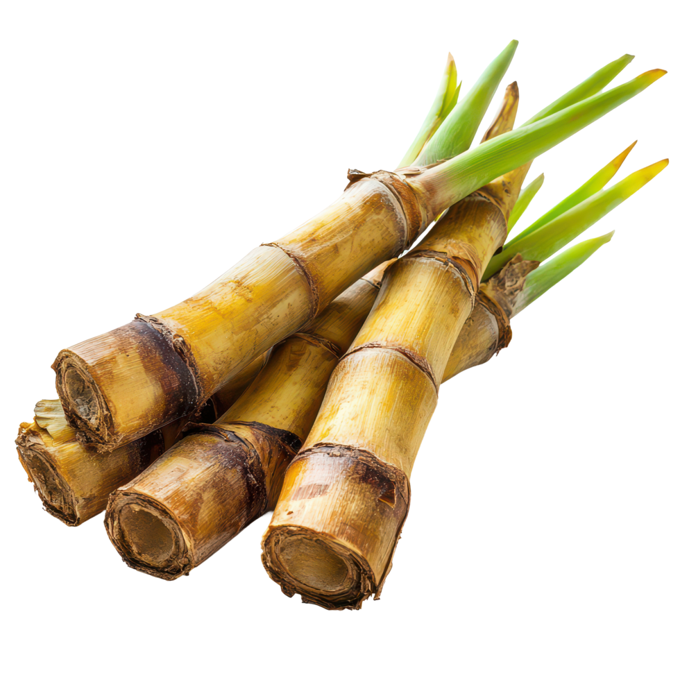 Fresh bamboo shoots isolated on a transparent background, showcasing vibrant colors and natural textures, Bamboo shoot isolated on transparent background png