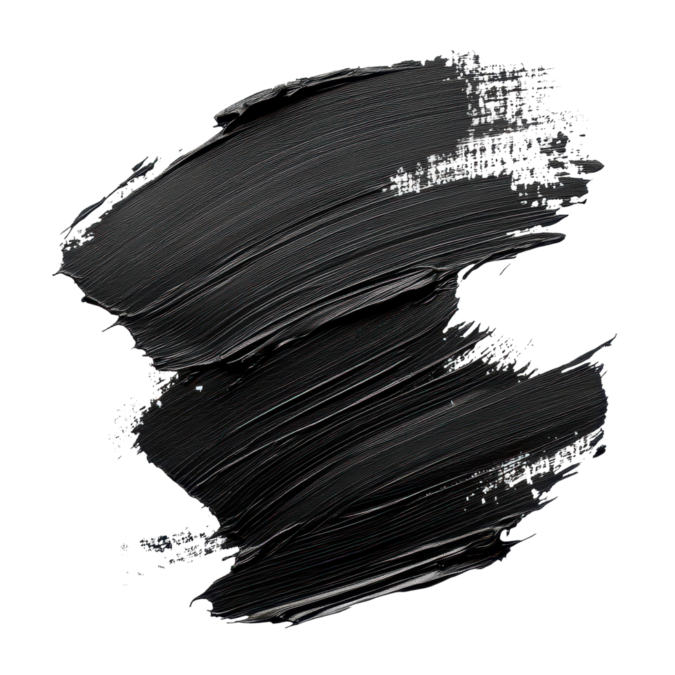 Artistic black paint strokes isolated on a clean transparent background for creative design and artistic expression, black paint strokes isolated on transparent background png