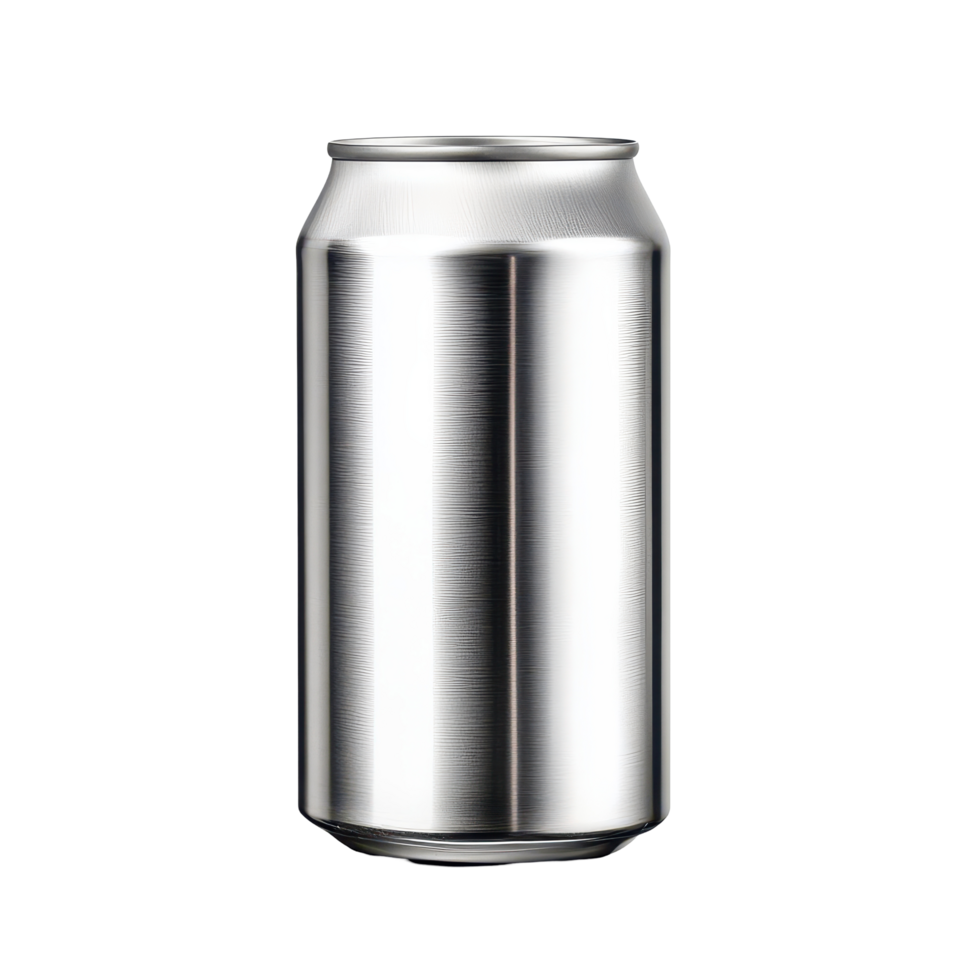 Sleek aluminum beverage can isolated on a transparent background for commercial use and product display purposes, 330 ml aluminum beverage drink soda can isolated on transparent background png