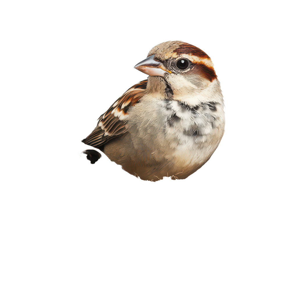 A beautiful sparrow nestled comfortably in its natural nest against a light background, beautiful sparrow in its nest on transparent background png