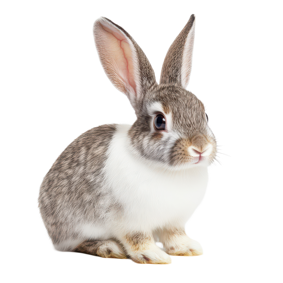 A charming bunny with expressive eyes sitting quietly against a transparent background, A charming bunny with expressive eyes isolated, transparent background. png