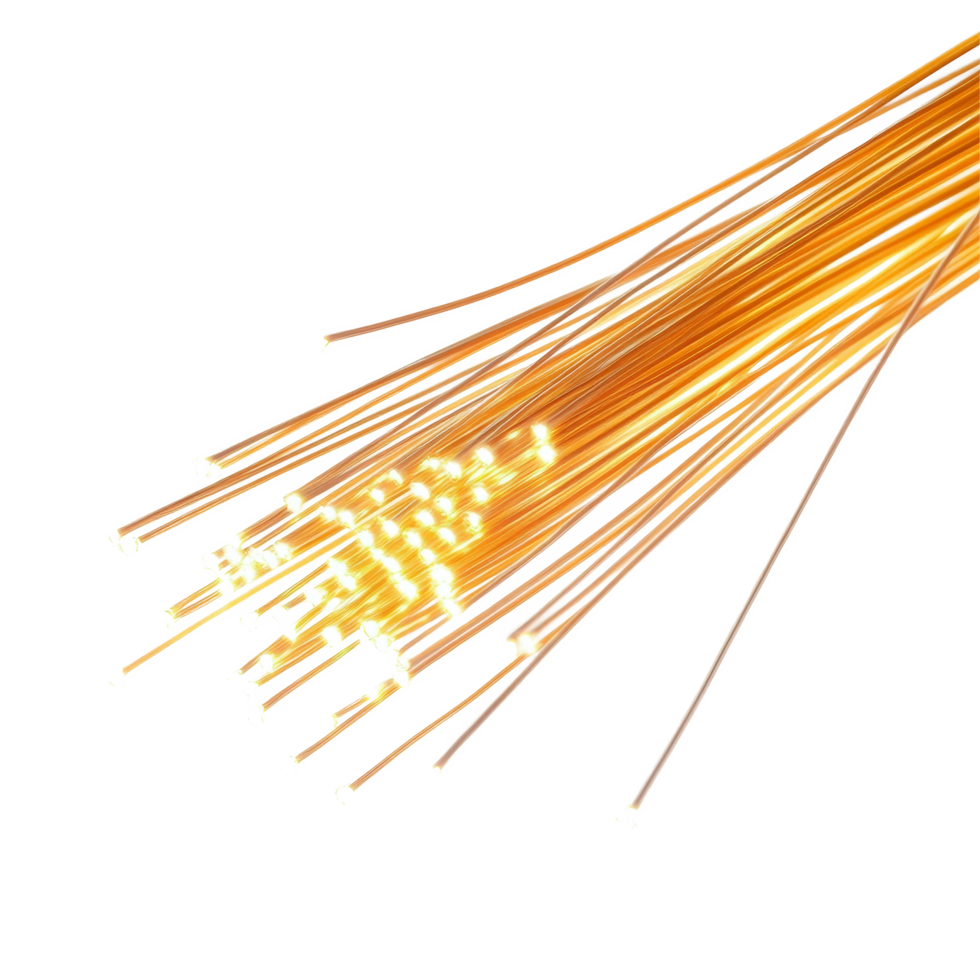 Fiber optic cables displaying bright light transmission on a transparent background for technological illustrations, Fiber optic cables isolated on transparent background png