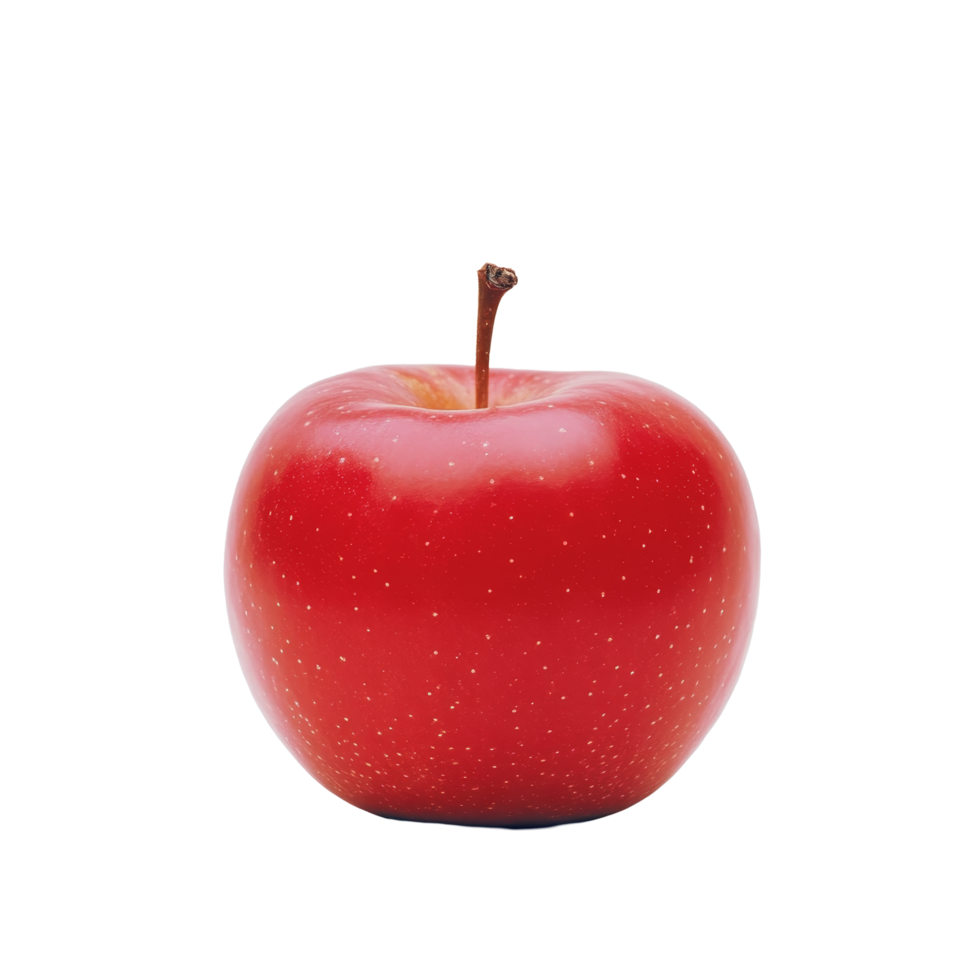 A fresh red apple on a transparent background, vibrant and smoothideal for healthy snacking anytime, Fresh red apple on transparent background png