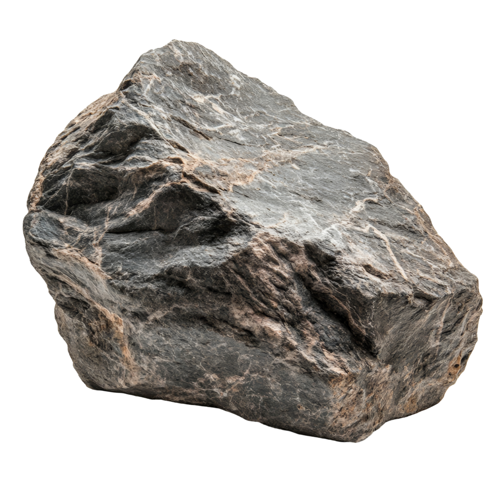 Isolated boulder rock on a transparent background, showcasing natural texture and structure in transparent color, boulder rock isolated on transparent background cutout png