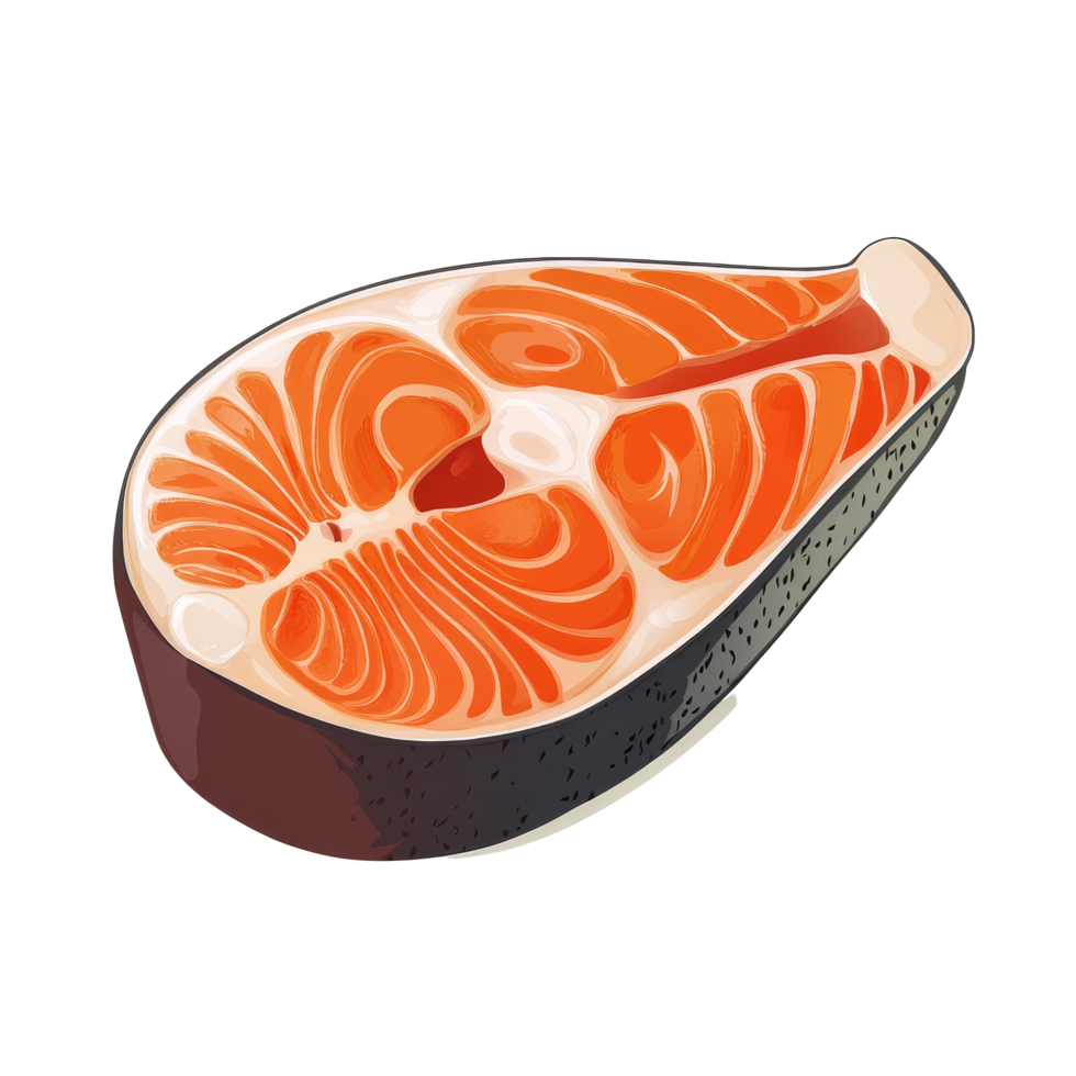 Fresh raw salmon trout steak slice isolated on a transparent background for culinary presentation or meal preparation, salmon, trout, steak, slice of fresh raw fish, isolated png