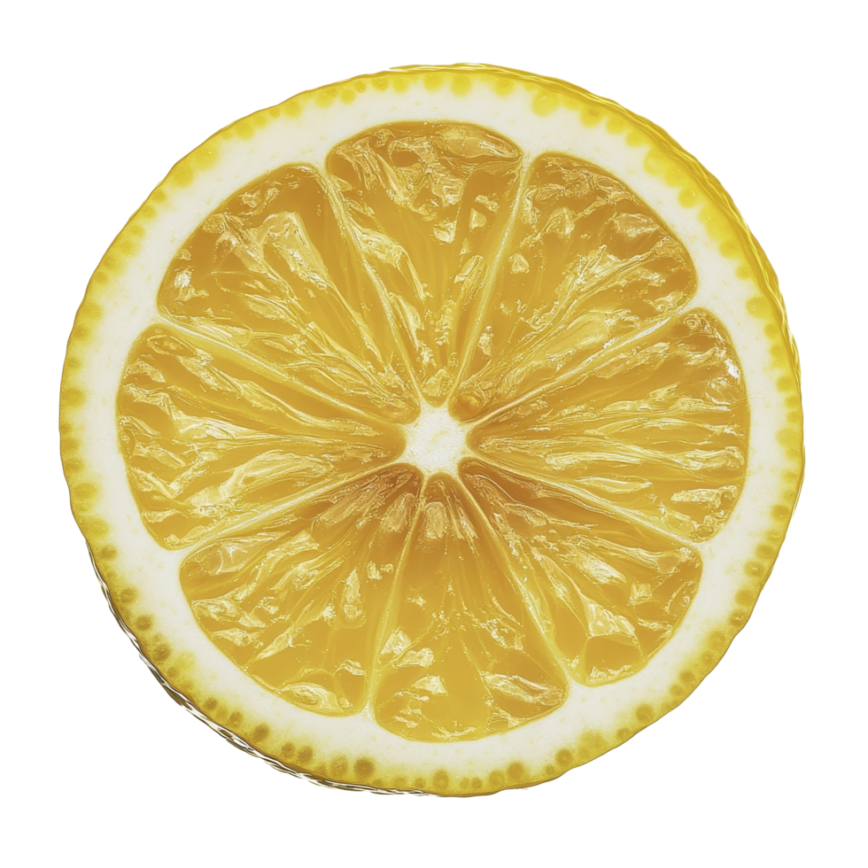 A fresh slice of lemon isolated on a clean transparent background for culinary and visual presentations, slice of lemon isolated on transparent background png