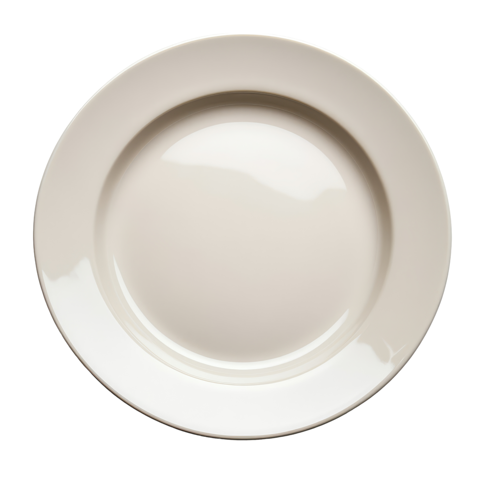 Empty ceramic plate set against a plain transparent background for minimalist kitchen decor or dining presentation ideas, Empty ceramic plate isolated on transparent background png
