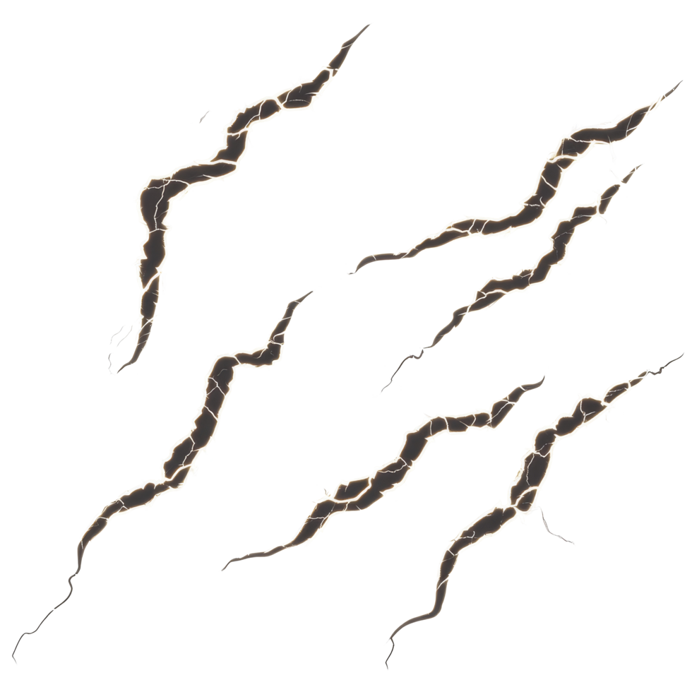 Realistic lightning bolts striking through a darkened sky during a stormy evening, Striking Realistic Lightning Bolts Isolated isolated on transparent background png