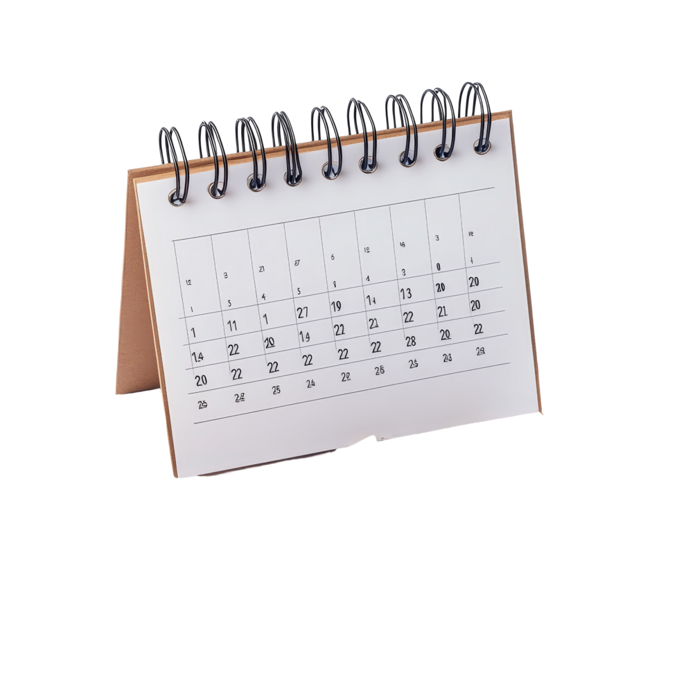 A November calendar displayed on a table surrounded by dry leaves on a transparent background, table calendar 2024 november isolated on transparent background png