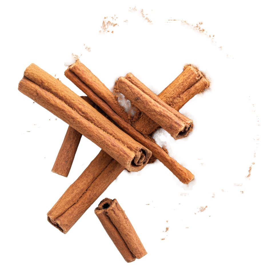Cinnamon powder and sticks isolated on a transparent background showcasing natural spices in a culinary setting, pile cinnamon powder isolated on transparent background png