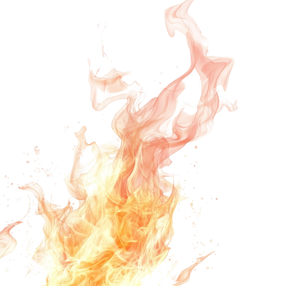Realistic fire flame effect with vibrant colors against a clean transparent background for creative design use, Realistic fire flame effect transparent background. Fire flame transparent background png