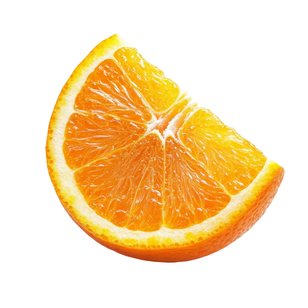 Fresh tangerine slice isolated on a clean transparent background showcasing its vibrant orange color and juicy texture, tangerines orange slice isolated on transparent background png
