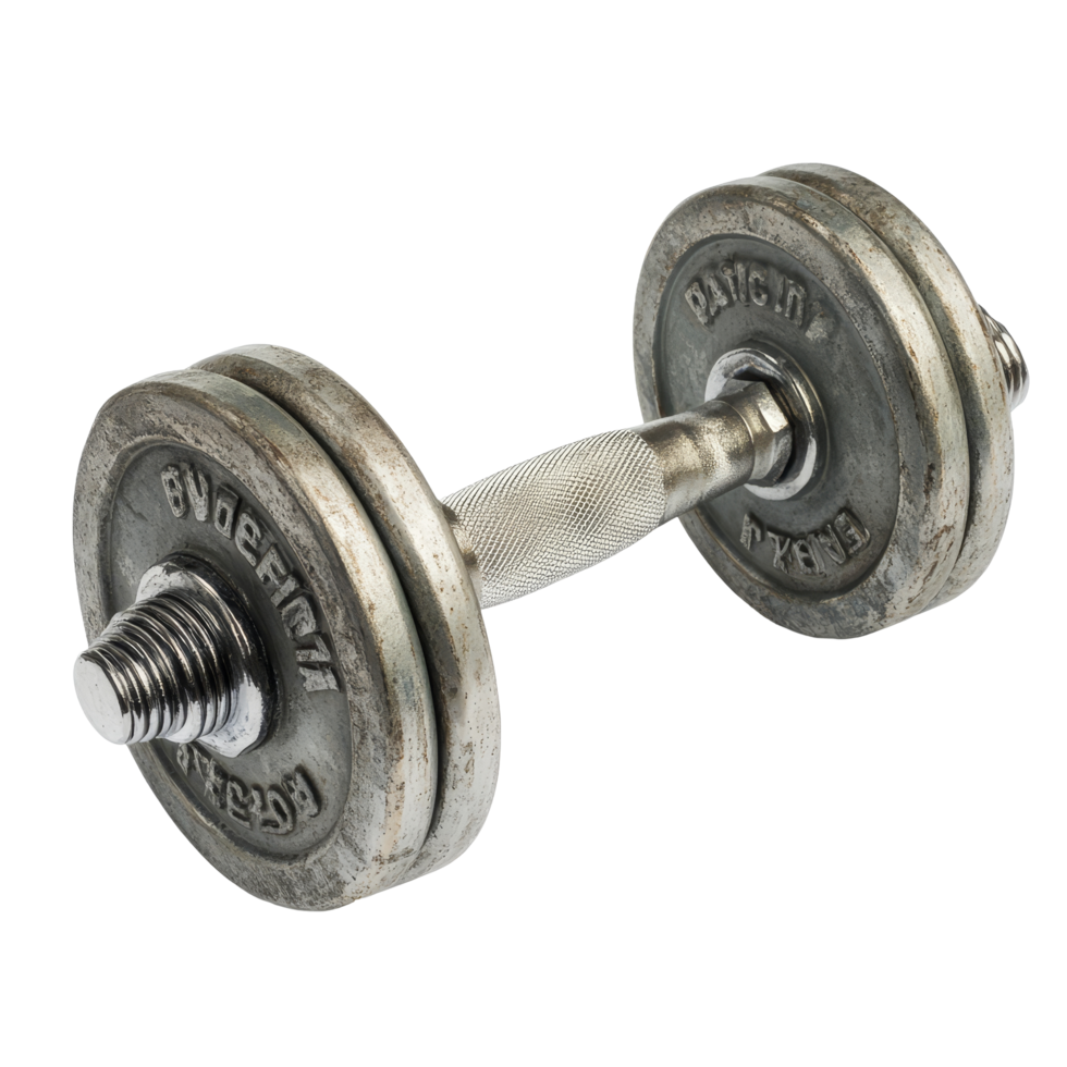 Dumbbell on a transparent background perfect for home workouts and gym exercises anytime, anywhere, dumbbell isolated isolated on transparent background png