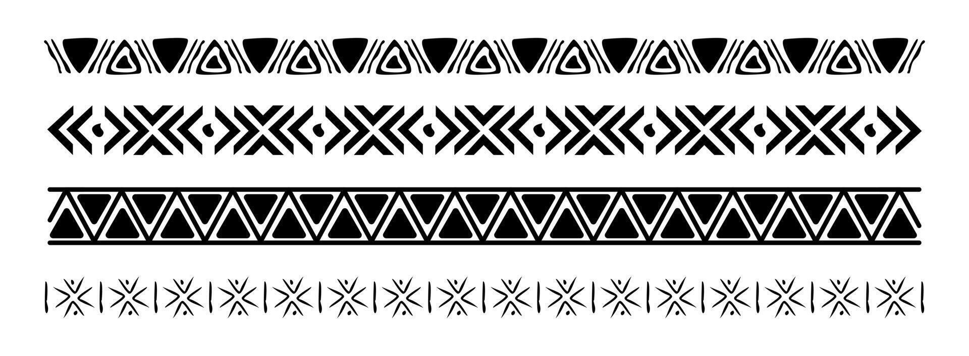 Aztec borders set vector