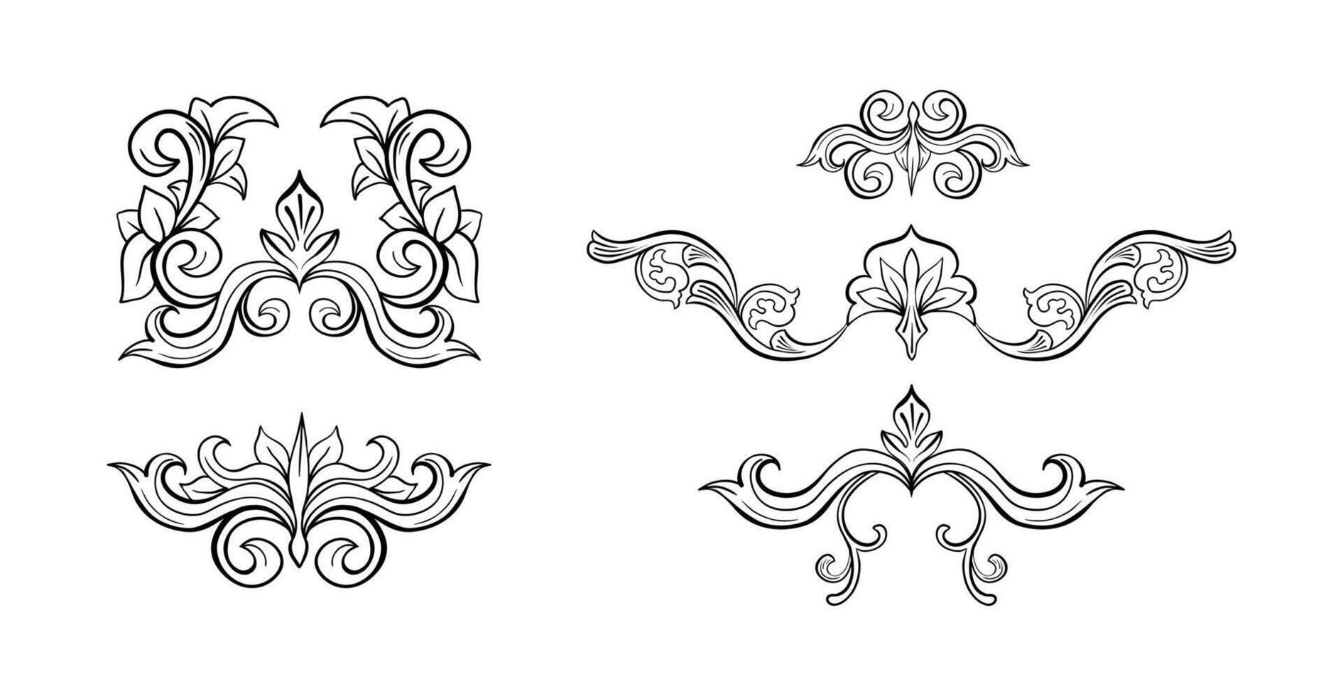 Set of isolated headpiece floral decorations on white background vector