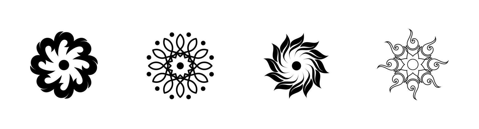 Set of collection luxury floral ornament beauty logo design on white background vector