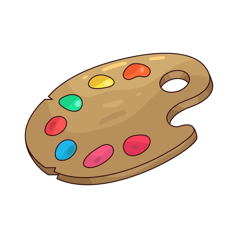 wooden Paint palette vector