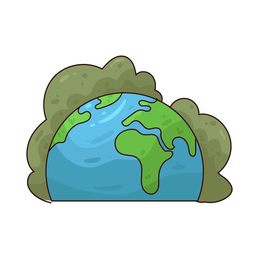Illustration of earth pollution vector