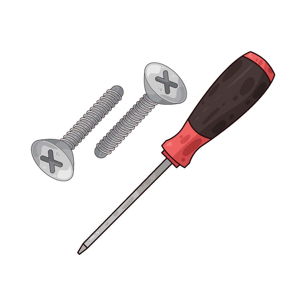 two screws illustration vector
