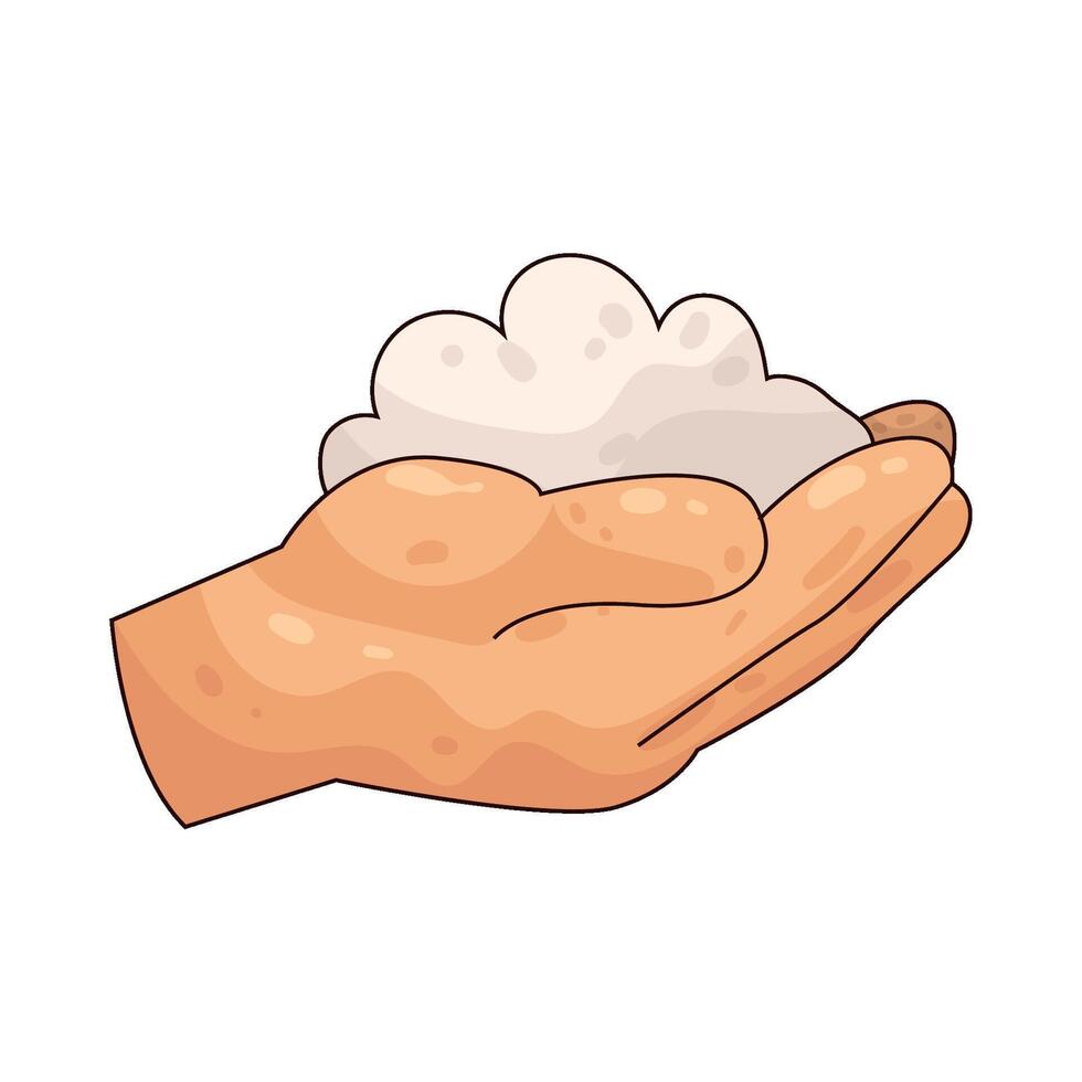 Illustration of foam on hand vector