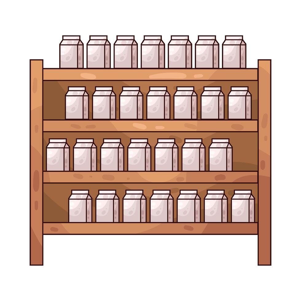 Illustration of Shelves with Products vector