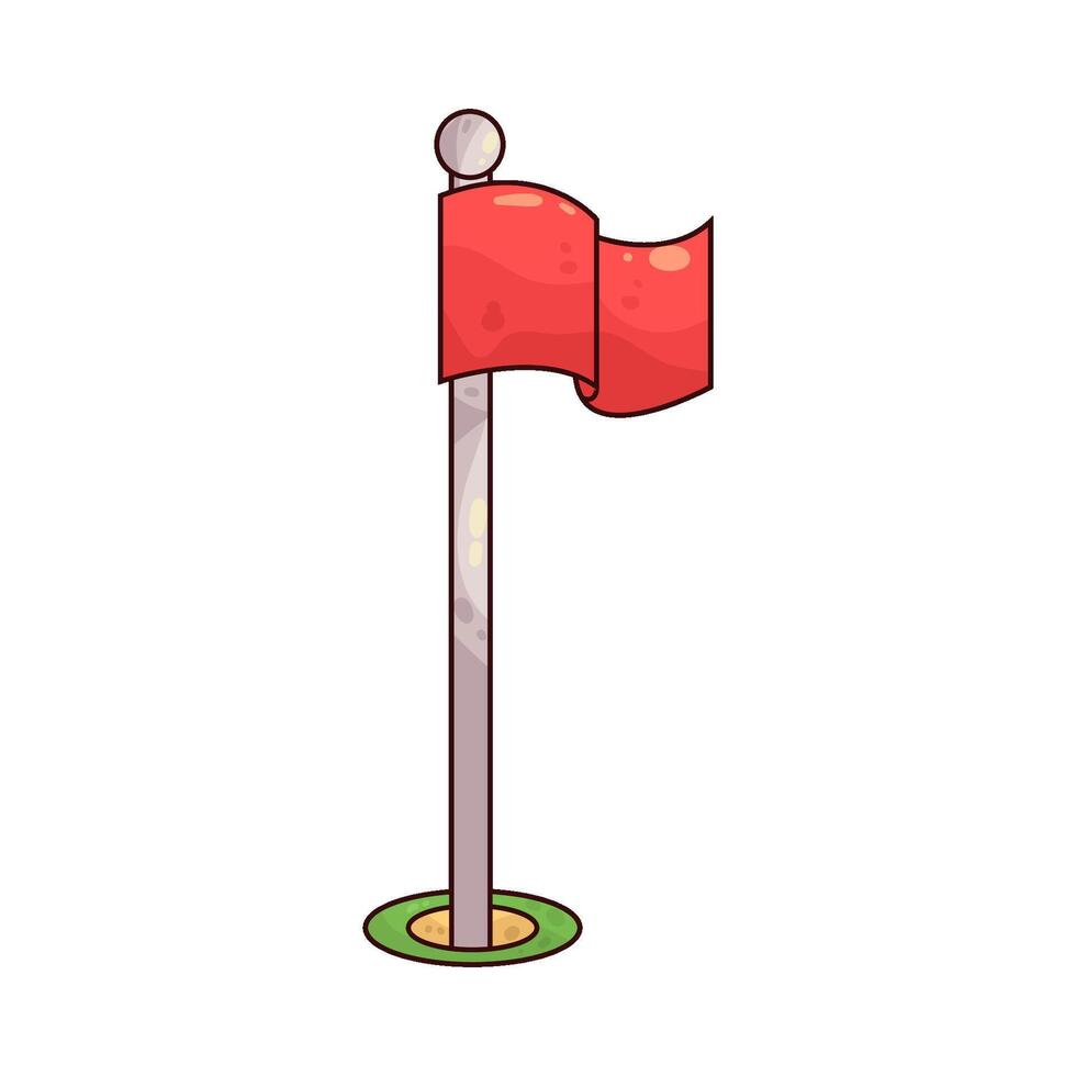 Illustration of Golf Hole with Flag vector
