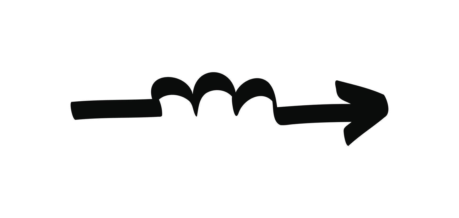 Hand drawn doodle arrow isolated on a white vector