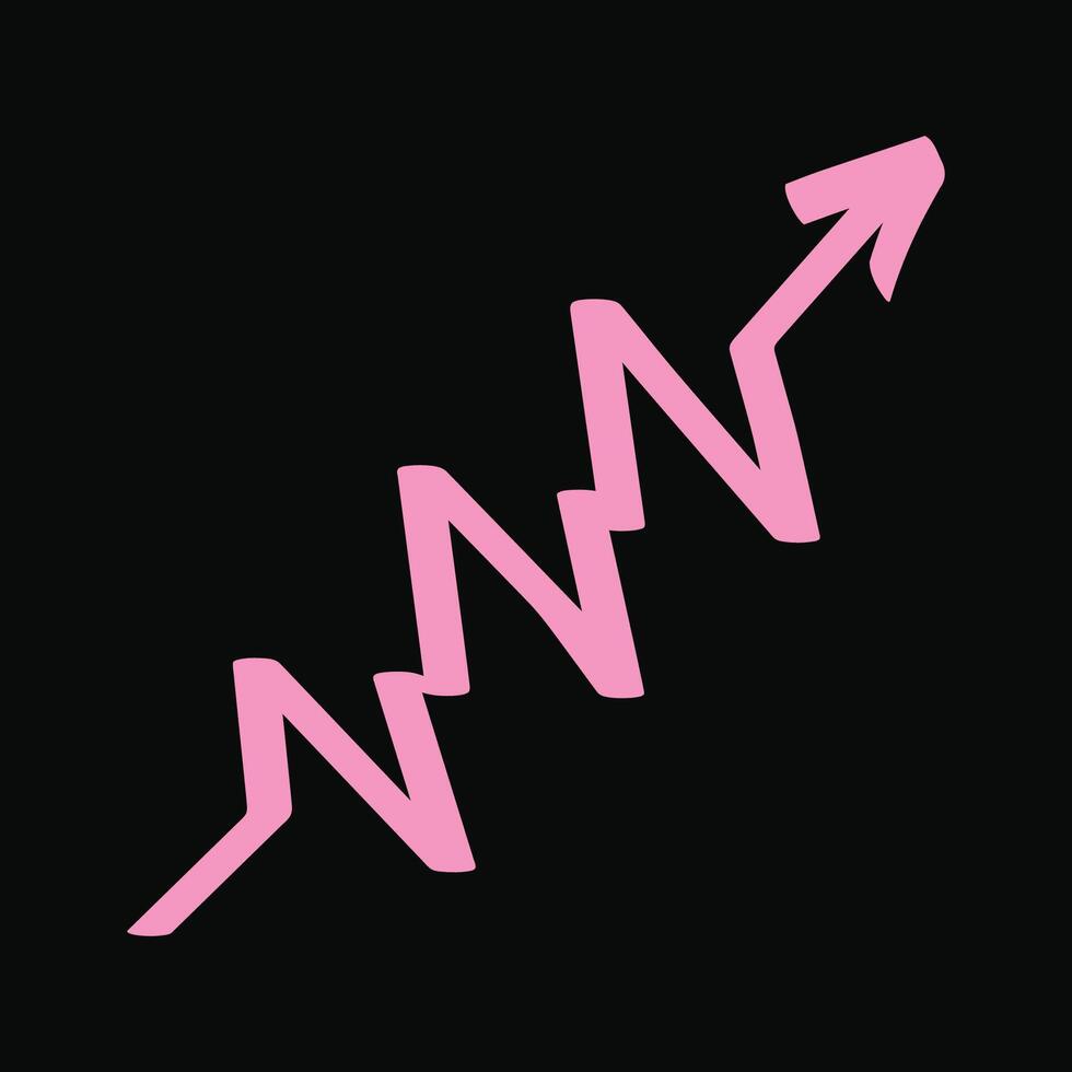 Hand drawn doodle arrow isolated on a black vector