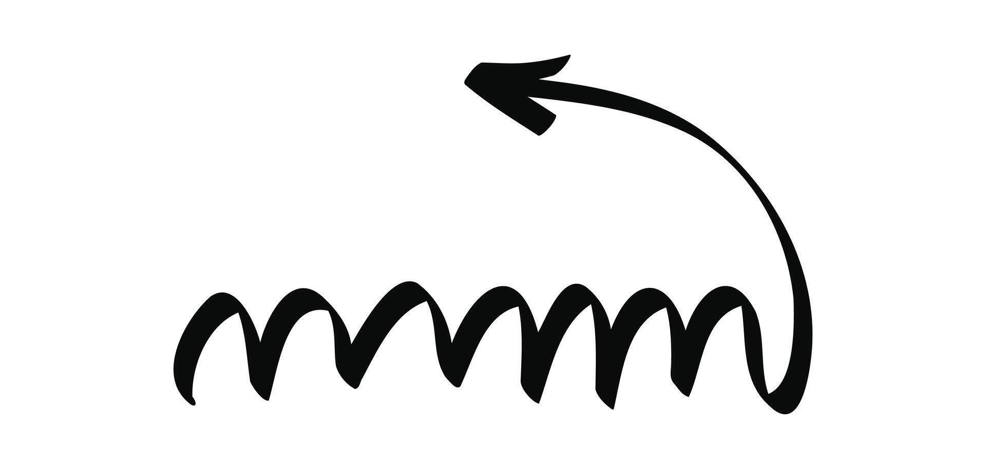 Hand drawn doodle arrow isolated on a white vector