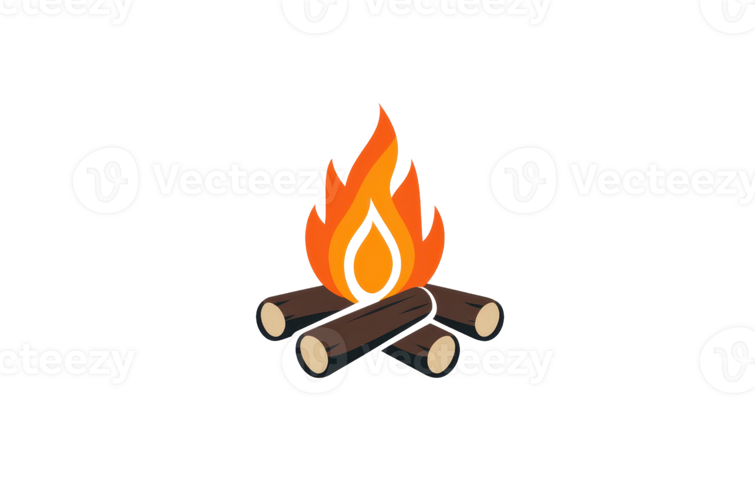 A bright flame dances above a stack of logs, creating a warm and inviting fire scene. png