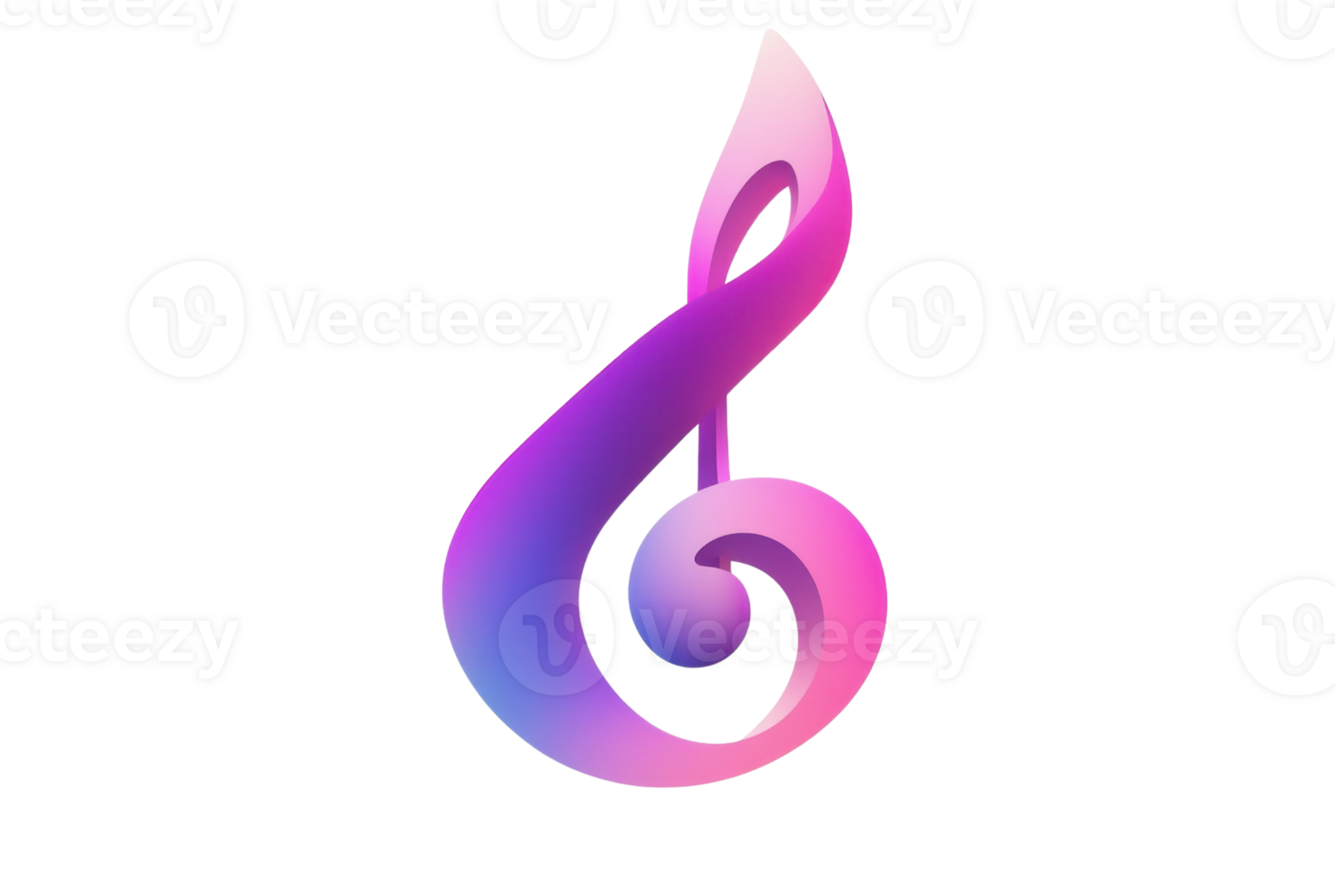 A stylized musical note design with gradient colors, emphasizing creativity and artistic expression. png