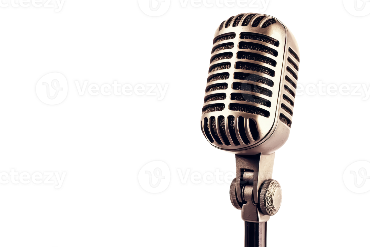 A classic microphone with a retro design, capturing the essence of vintage audio recording and performance. png