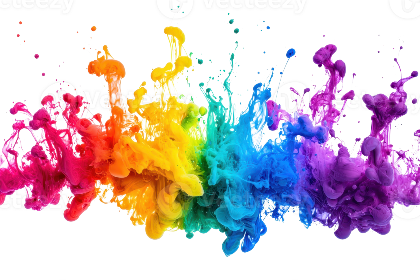Bright splashes of vibrant colors blend together, creating a dynamic and artistic pattern. png