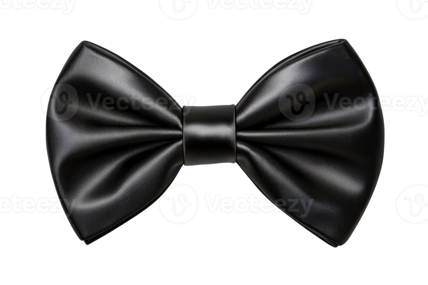 A polished black bow tie with a classic shape, featuring smooth curves and subtle texture. png