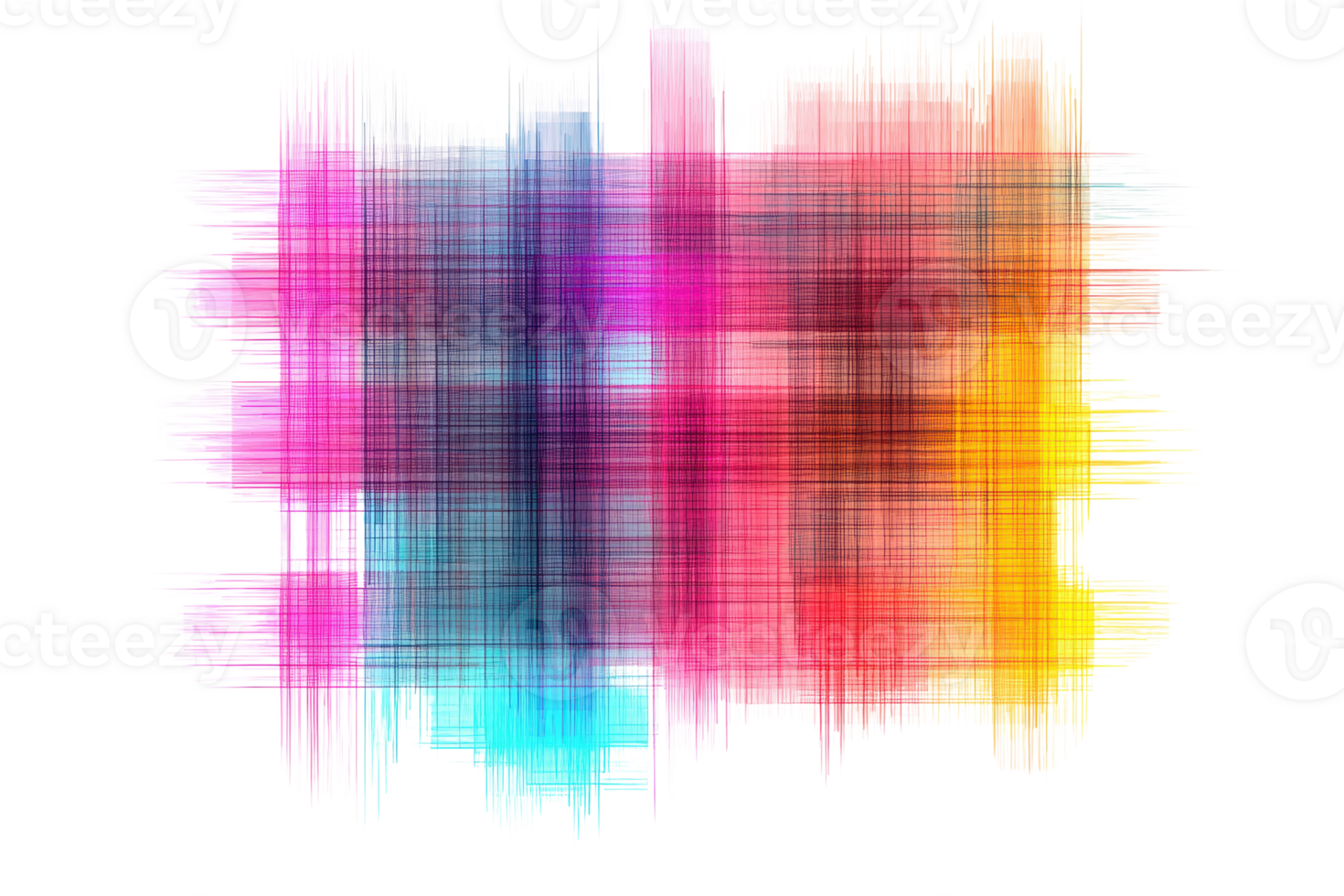 A vibrant, abstract sound wave visualization featuring layered stripes of pink, blue, and yellow in a rhythmic pattern. png